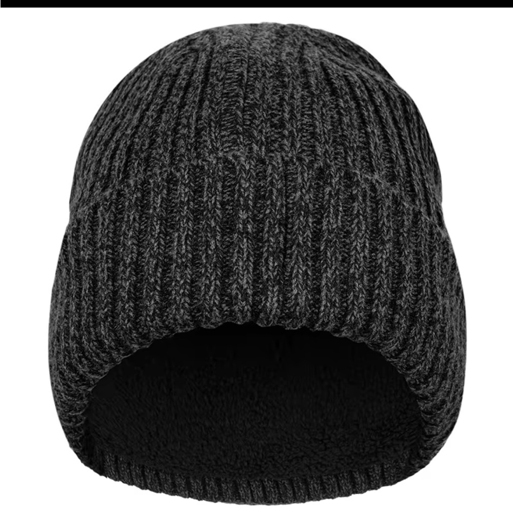 Gray Ribbed Knit Beanie - Picture 2 of 5